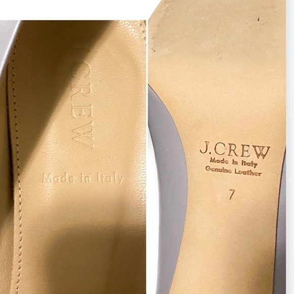 New J. Crew Miri Mid heel Leather Pumps, light gray, size 7 - Picture 9 of 12